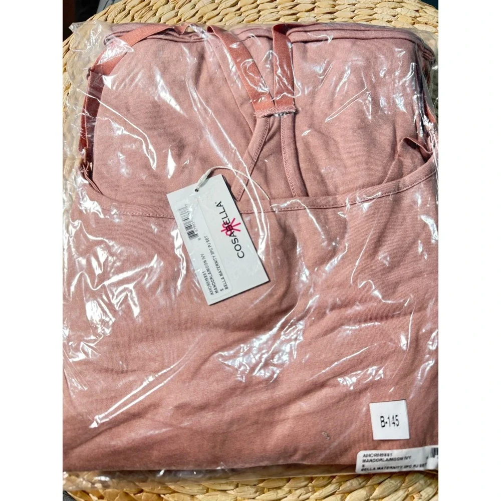 Bella Maternity 3-Piece Pajama SetCotton/modal Mandorla/Moon Ivory size S‎